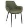 Markley Olive Green Modern Leather Dining Armchair w/Metal Leg by Leisuremod