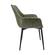 Markley Olive Green Modern Leather Dining Armchair w/Metal Leg by Leisuremod