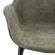 Markley Olive Green Modern Leather Dining Armchair w/Metal Leg by Leisuremod