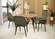 Markley Modern Olive Green Leather Dining Arm Chair w/Metal Legs, Set of 4 by LeisureMod