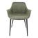 Markley Olive Green Modern Leather Dining Armchair w/Metal Leg by Leisuremod
