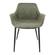 Markley Modern Olive Green Leather Dining Arm Chair w/Metal Legs, Set of 4 by LeisureMod