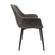 Markley Modern Grey Leather Dining Arm Chair w/Metal Legs, Set of 4 by LeisureMod