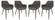 Markley Modern Grey Leather Dining Arm Chair w/Metal Legs, Set of 4 by LeisureMod