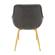 Markley Modern Charcoal Black Leather Dining Arm Chair w/Gold Metal Legs, Set of 4 by LeisureMod