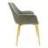 Markley Olive Green Modern Leather Dining Armchair w/Gold Metal Legs by Leisuremod