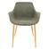 Markley Olive Green Modern Leather Dining Armchair w/Gold Metal Legs by Leisuremod