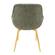 Markley Modern Olive Green Leather Dining Arm Chair w/Gold Metal Legs, Set of 4 by LeisureMod