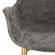 Markley Grey Modern Leather Dining Armchair w/Gold Metal Legs by Leisuremod