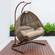 Wicker Hanging Egg Swing Chair - Split Construction - Double Seater - Beige w/Brown Seat by LeisureMod