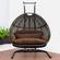 Wicker Hanging Double Egg Swing Chair - Dark Brown by LeisureMod