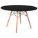 Dover Black Round Wooden Top Dining Table w/Natural Wood Eiffel Base by LeisureMod