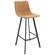 Elland Modern Upholstered Leather Bar Stool w/Iron Legs & Footrest - Light Brown by LeisureMod