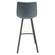 Elland Modern Upholstered Leather Bar Stool w/Iron Legs & Footrest - Peacock Blue by LeisureMod