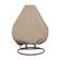 Wicker Hanging 2 Person Egg Swing Chair With Outdoor Cover White / Beige by LeisureMod