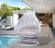Wicker Hanging 2 Person Egg Swing Chair With Outdoor Cover White / Beige by LeisureMod