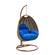 Beige Wicker Hanging Egg Swing Chair - Blue by LeisureMod