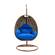 Beige Wicker Hanging Egg Swing Chair - Blue by LeisureMod