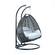 Wicker Hanging Egg Swing Chair - Double Seater - Charcoal w/Light Gray Seat by LeisureMod