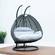 Wicker Hanging Egg Swing Chair - Double Seater - Charcoal w/Light Gray Seat by LeisureMod