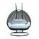 Wicker Hanging Egg Swing Chair - Double Seater - Charcoal w/Light Gray Seat by LeisureMod
