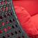 Wicker Hanging Egg Swing Chair - Double Seater - Charcoal w/Red Seat by LeisureMod