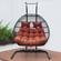 Wicker Hanging Egg Swing Chair - Folding Construction - Double Seater - Black w/Cherry by LeisureMod