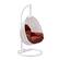 White Wicker Hanging Egg Swing Chair - Cherry by LeisureMod