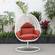 White Wicker Hanging Egg Swing Chair - Cherry by LeisureMod