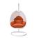White Wicker Hanging Egg Swing Chair - Orange by LeisureMod