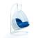Wicker Hanging Egg Swing Chair - Double Seater - White w/Blue Seat by LeisureMod