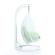 Wicker Hanging Egg Swing Chair - Double Seater - White w/Light Green Seat by LeisureMod