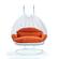 Wicker Hanging Egg Swing Chair - Double Seater - White w/Orange Seat by LeisureMod