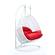 Wicker Hanging Egg Swing Chair - Double Seater - White w/Red Seat by LeisureMod