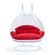 Wicker Hanging Egg Swing Chair - Double Seater - White w/Red Seat by LeisureMod