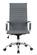 Harris Grey High-Back Ribbed Design Leatherette Office Chair by LeisureMod