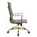 Harris High-Back Faux Leather Office Chair With Gold Frame, Black by LeisureMod