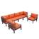 Hamilton 6-Piece Aluminum Patio Conversation Set w/Cushions - Orange by LeisureMod