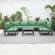 Hamilton 7-Piece Aluminum Patio Conversation Set w/Coffee Table & Cushions - Green by LeisureMod