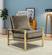 Jefferson Velvet Design Accent Armchair With Gold Frame Dark Grey by LeisureMod