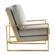 Jefferson Velvet Design Accent Armchair With Gold Frame Light Grey by LeisureMod