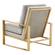 Jefferson Velvet Design Accent Armchair With Gold Frame Light Grey by LeisureMod