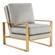 Jefferson Velvet Design Accent Armchair With Gold Frame Light Grey by LeisureMod