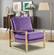 Jefferson Velvet Design Accent Armchair With Gold Frame Purple by LeisureMod