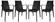 Kent Outdoor Dining Arm Chair Black, Set of 4 by LeisureMod