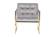 Lexington Tufted Velvet Accent Armchair With Gold Frame, Fossil Grey by LeisureMod