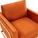 Lincoln Velvet Accent Armchair With Gold Frame Orange Marmalade by LeisureMod