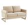 Lincoln Modern Beige Mid-Century Upholstered Velvet Loveseat w/Gold Frame by Leisuremod