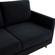 Lincoln Modern Midnight Black Mid-Century Upholstered Velvet Loveseat w/Gold Frame by Leisuremod
