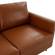 Lincoln Modern Cognac Tan Mid-Century Upholstered Leather Loveseat w/Gold Frame by Leisuremod